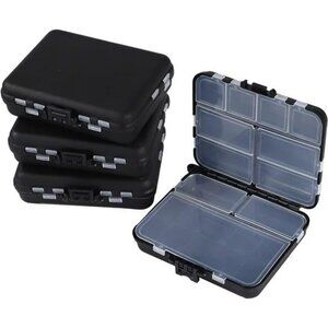 Small Plastic Tackle Box Set of 4 Fishing Organizer Storage Containers with Lids